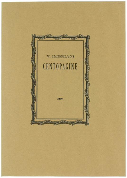 Centopagine - Vittorio Imbriani - copertina