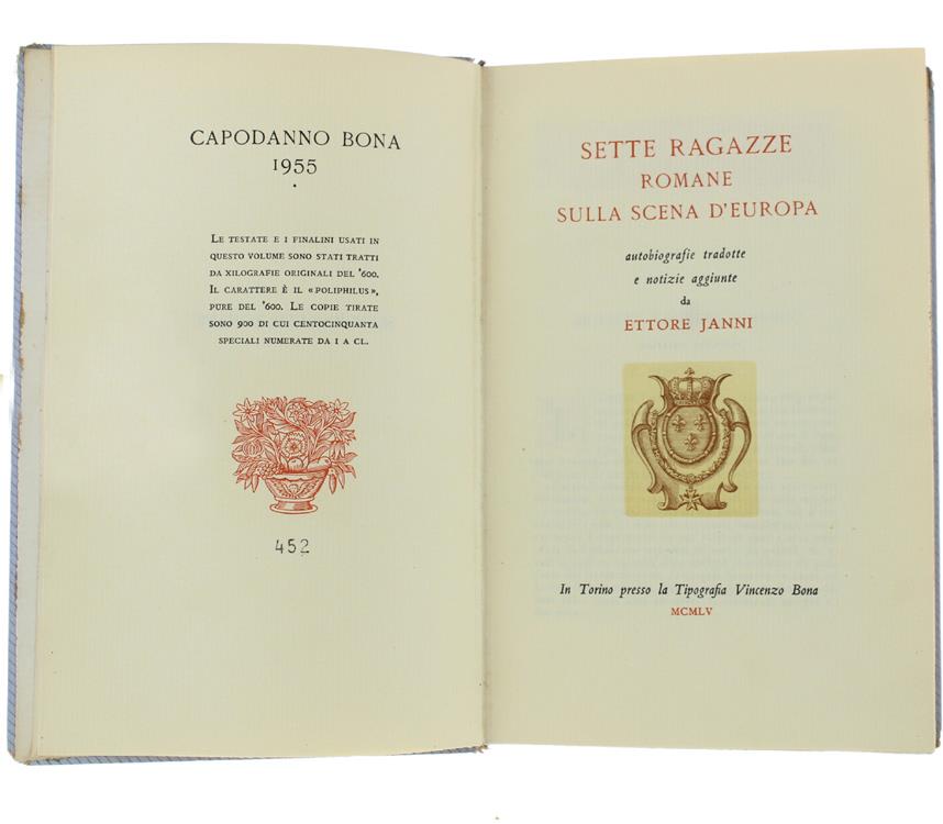 Sette Ragazze Romane sulla Scena d'Europa. Autobiografie Tradotte e Notizie Aggiunte