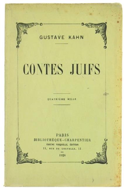 Contes Juifs - Gustave Kahn - copertina