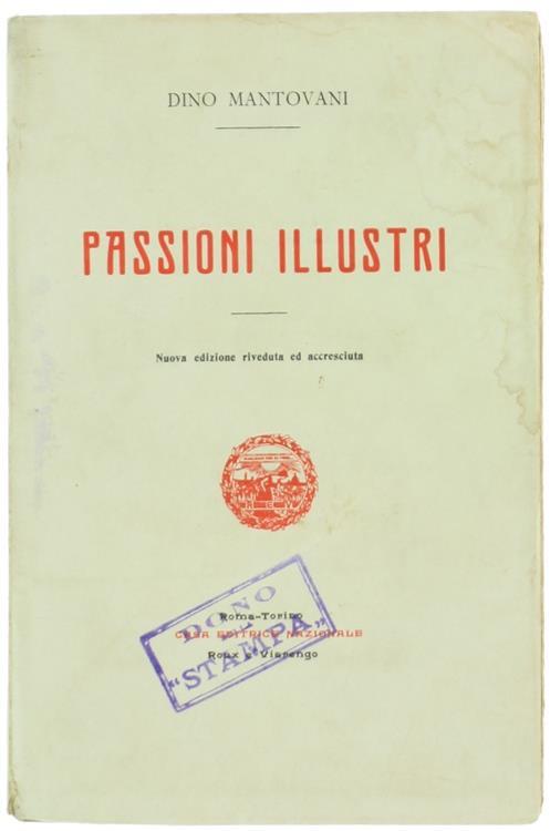 Passioni Illustri - Dino Mantovani - copertina