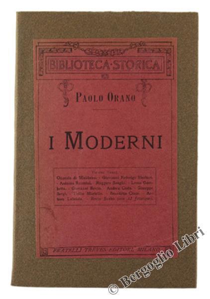 I Moderni. Medaglioni. Volume Terzo - Paolo Orano - copertina