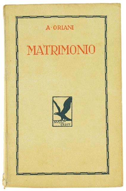 Matrimonio - Alfredo Oriani - copertina