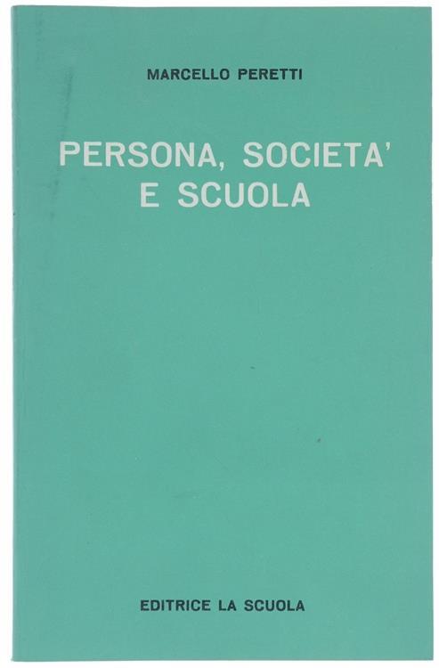 Persona Società e Scuola - Marcello Peretti - copertina