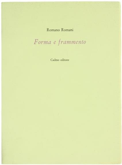 Forma e frammento - Romano Romani - copertina