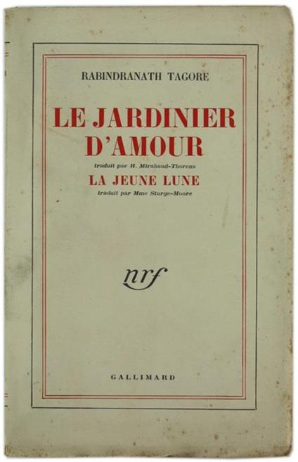 Le Jardinier d'Amour - la Jeune Lune - Rabindranath Tagore - copertina