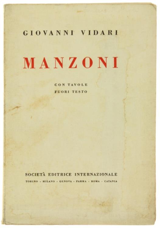Manzoni - Giovanni Vidari - copertina