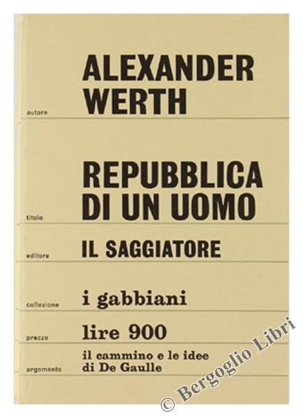 Repubblica di un Uomo - Alexander Werth - copertina