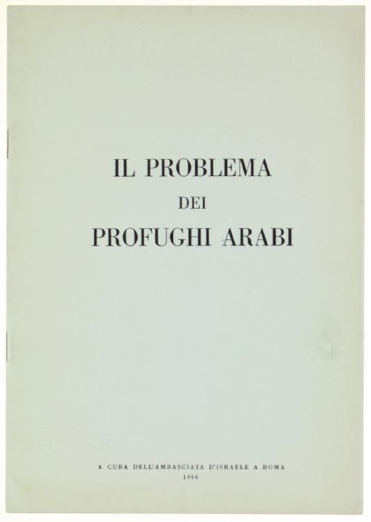Il Problema dei Profughi Arabi - copertina