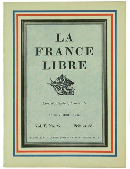 La France Libre. Vol. V, No. 25 - copertina