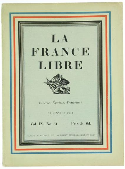 La France Libre. Vol. IX, No. 51 - copertina