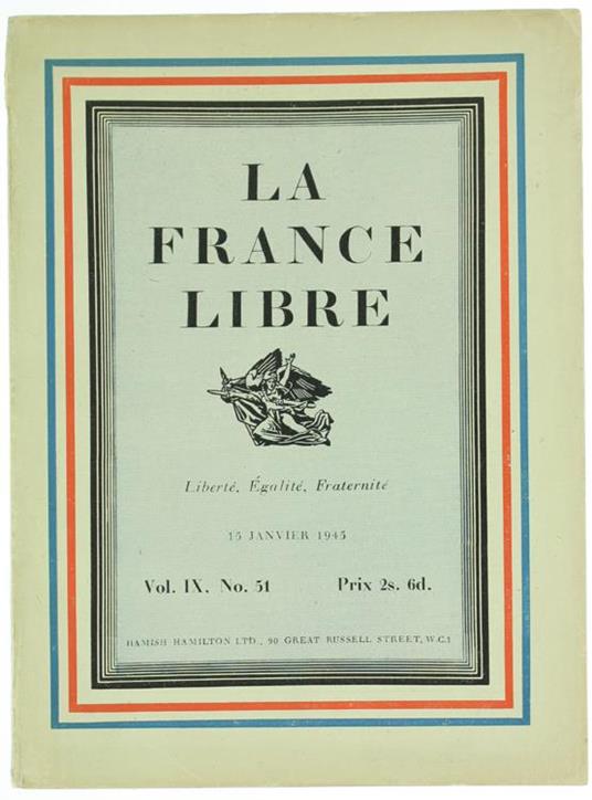 La France Libre. Vol. IX, No. 51 - copertina