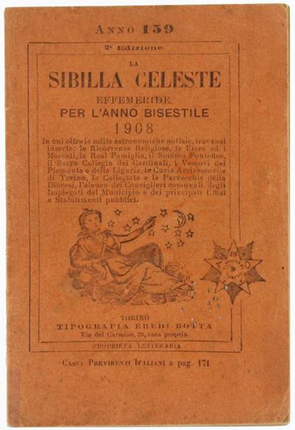 La Sibilla Celeste. Effemeride per l'Anno Bisestile 1908 - copertina