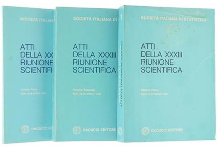 Atti della XXXIII Riunione Scientifica. Baro, 28-30 Aprile 1986 - copertina