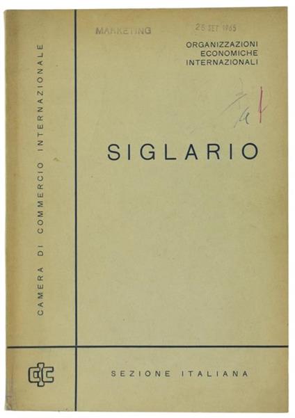 Siglario. Organizzazioni Economiche Internazionali - copertina