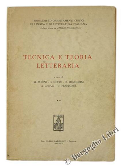 Tecnica e Teoria Letteraria - copertina