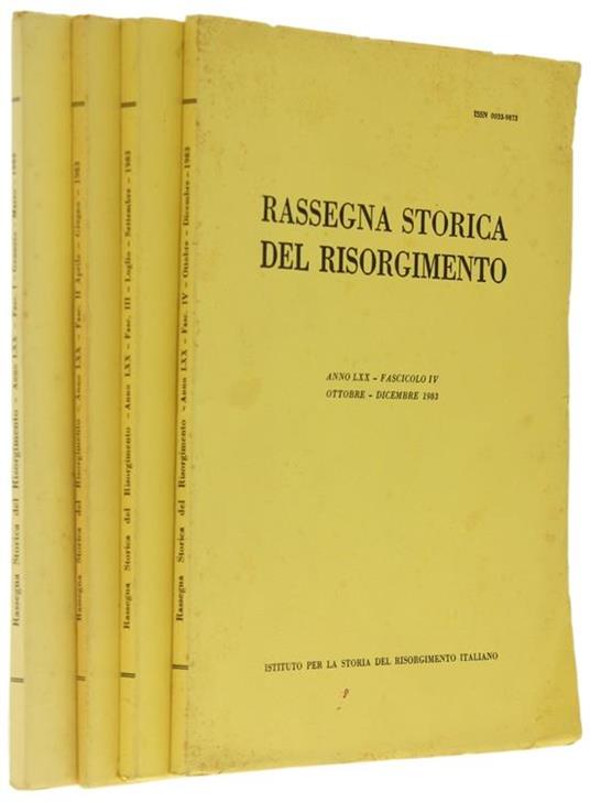 Rassegna Storica del Risorgimento. Annata Completa 1983 (LXX) - copertina
