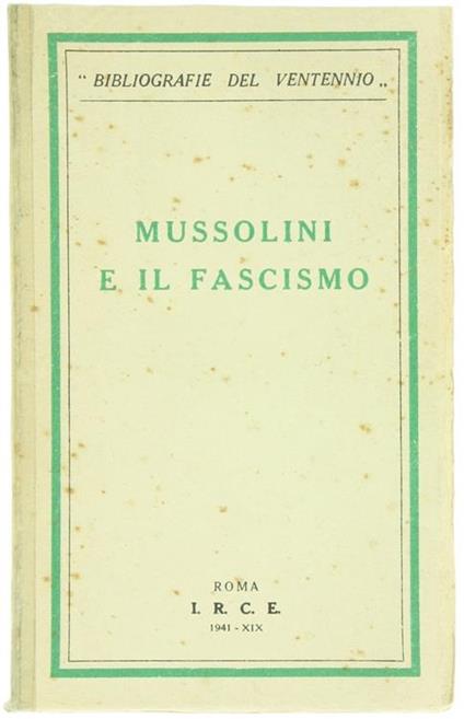 Mussolini e il Fascismo - copertina