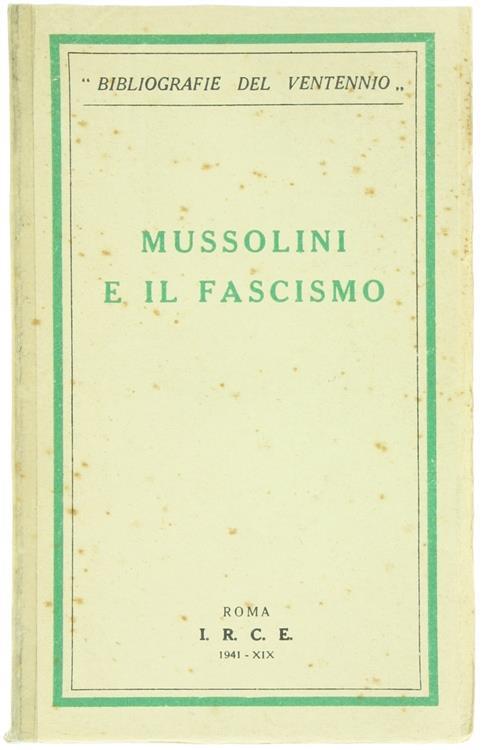 Mussolini e il Fascismo - copertina