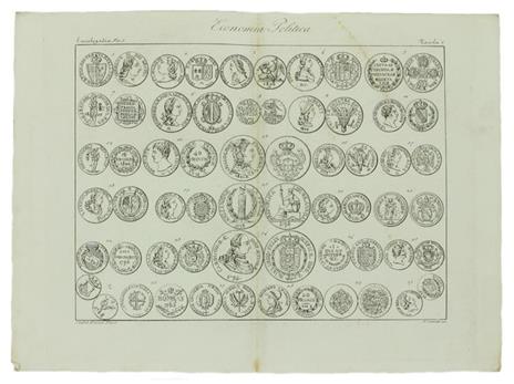 Monete (Economia Politica). Cinque Incisioni Originali in Rame Tratte Da: Enciclopedia Italiana e Dizionario Italiano della Conversazione - copertina
