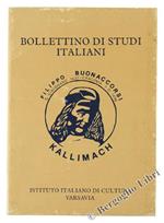 Bollettino di Studi Italiani. Rivista Annuale. Anno i - N.1