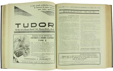 Revue Générale de l'Electricité - Bulletin R.G.E. Tome XXI - Tome XXII - 2