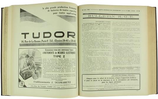 Revue Générale de l'Electricité - Bulletin R.G.E. Tome XXI - Tome XXII - 2