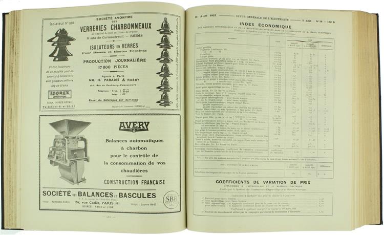 Revue Générale de l'Electricité - Bulletin R.G.E. Tome XXI - Tome XXII