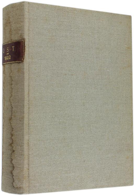 Qst - a Magazine Devoted Exclusively to the Radio Amateur. Volume XVi - copertina