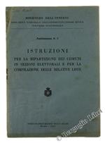Istruzioni per la Ripartizione dei Comuni in Sezioni Elettorali e per la Compilazione delle Relative Liste