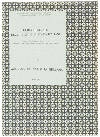 Archivio di Stato di Bergamo - copertina