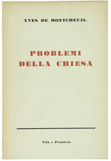 Problemi della Chiesa - Yves de Montcheuil - copertina