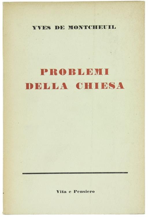 Problemi della Chiesa - Yves de Montcheuil - copertina