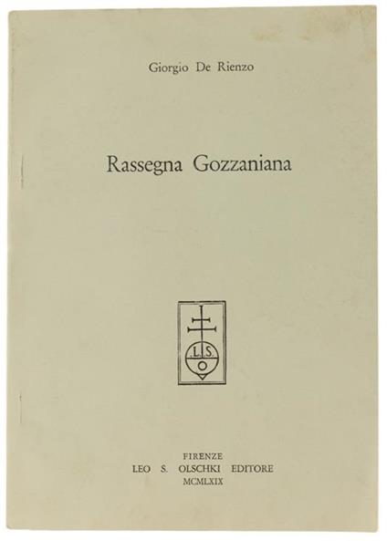 Rassegna Gozzaniana - Giorgio De Rienzo - copertina