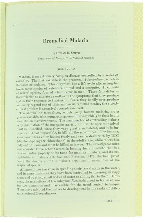 Bromeliad Malaria - Lyman B. Smith - copertina