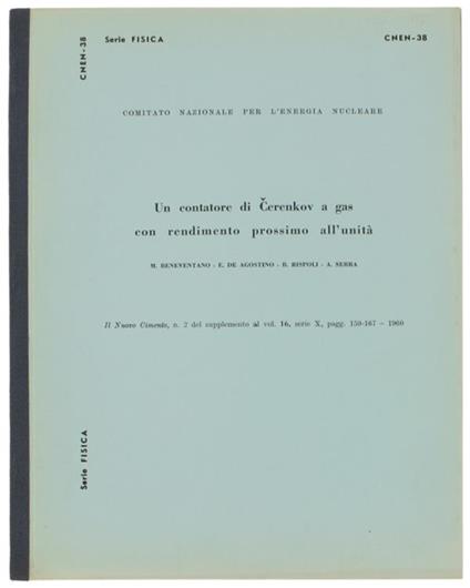 Un Contatore di Cerenkov a Gas con Rendimento Prossimo all'Unità - copertina