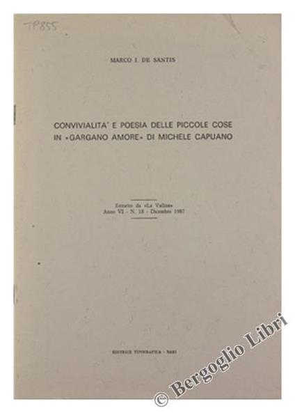 Convivialità e Poesia delle Piccole Cose in "Gargano Amore" di Michele Capuano - copertina