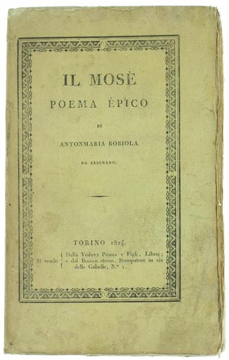 Il Mosé - Poema Epico - copertina
