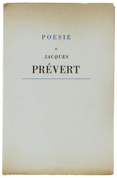 Poesie. Con Testo A Fronte - Jacques Prévert - copertina