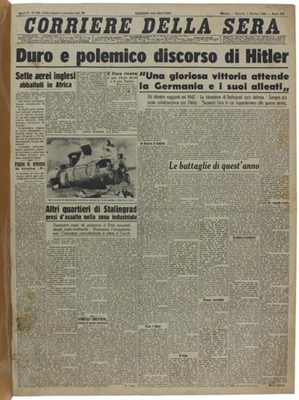Corriere Della Sera. Quarto Trimestre 1942 - copertina