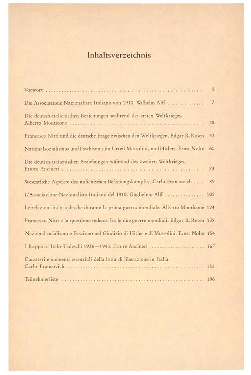 Faschismus - Nationalsozialismus. Ergebnisse Und Referate Del 6. Italienisch-Deutschen Historiker Tagung In Trier