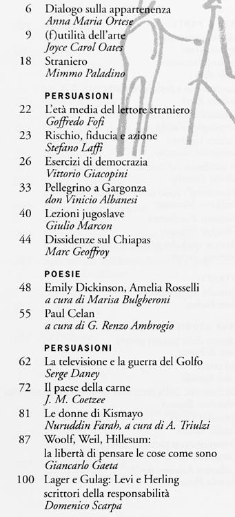Lo Straniero. Arte, Cultura, Società. N. 1 - Anno I - Autunno 1997