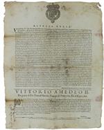 Al Primo Usciero Serviente Generale, ò Messo Giurato Richiesto Sal. Vista L'Alligata Supplica… Dat' In Torino Il Primo Luglio 1689 [Documento Originale]