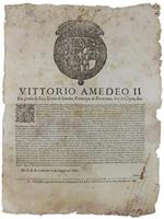 Ad Ogn'Uno Sia Manifesto, Che Restando à Nostra Dispositione Per La Rinoncia Fatta Dal Conte Carlo Andrea Galiciano Di Moranzengo, Le Imprese Della Dogana, Tratta Foranea Transito Di Tratta Decima E Vigesima..