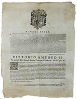 Veduta Per La Camera Nostra Dè Conti L'Alligata Supplica, Col Precedente Rescritto Iui Riferito… Dat' In Torino Li Sedeci Di Maggio 1685. [Documento Originale]