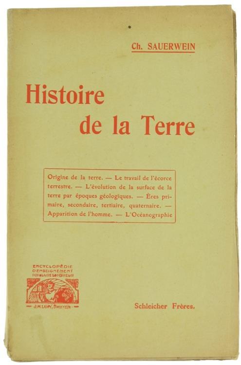 Histoire De La Terre - A. Berget - copertina