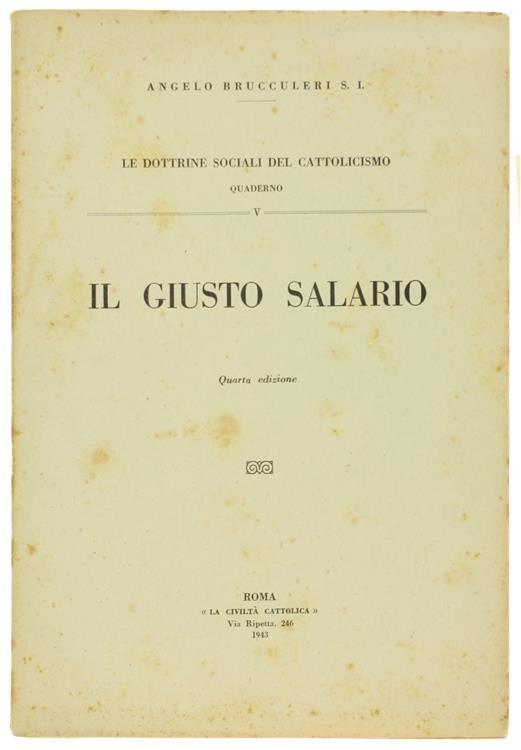 Il Giusto Salario - Angelo Brucculeri - copertina