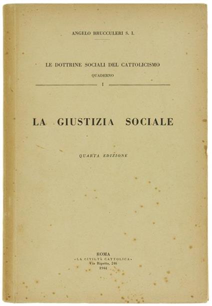La Giustizia Sociale - Angelo Brucculeri - copertina