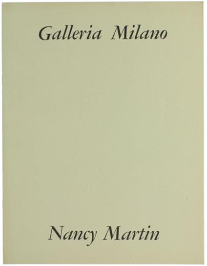 Nancy Martin - Oreste Del Buono - copertina