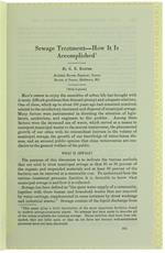 Sewage Treatment. How It Is Accomplished