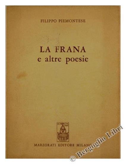 La Frana E Altre Poesie - Filippo Piemontese - copertina